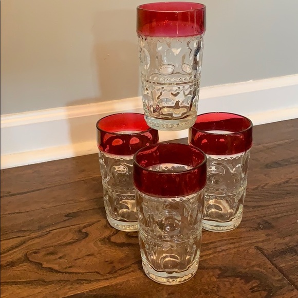 4 piece Vintage Colony Ruby Crown Tea Set - Picture 4 of 8